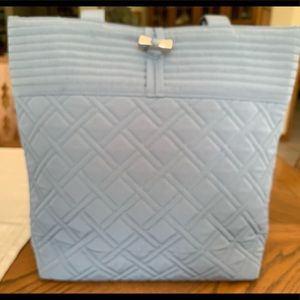 Vera Bradley quilted tote in a beautiful dusty blue color 14x12 1/2”